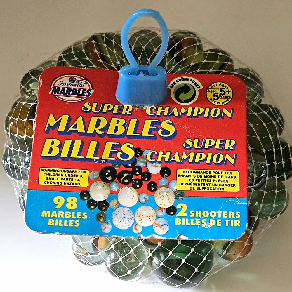 Imperial Super Champion Glass Marbles 98 Ct w/ 2 Shooters MPN 7851 1993